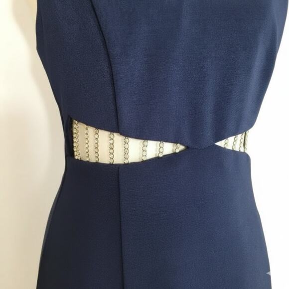 Jessica McClintock Gunne Sax Vtg Navy Mini Dress - Picture 4 of 8